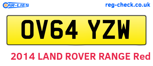 OV64YZW are the vehicle registration plates.