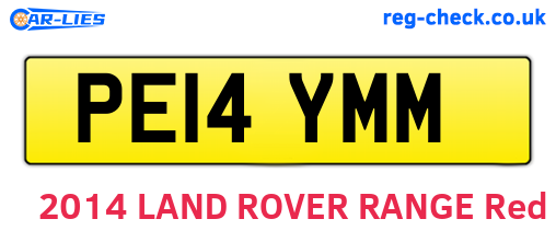PE14YMM are the vehicle registration plates.