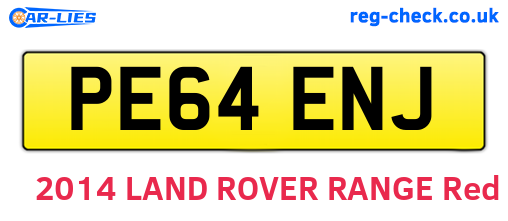 PE64ENJ are the vehicle registration plates.