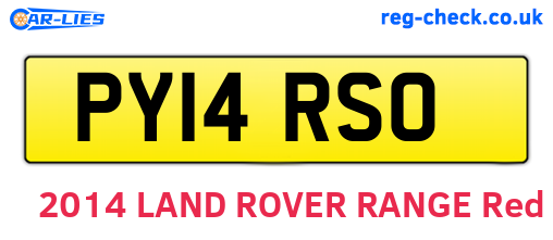 PY14RSO are the vehicle registration plates.