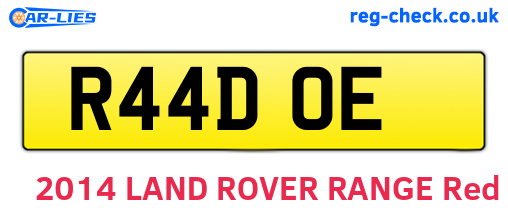R44DOE are the vehicle registration plates.