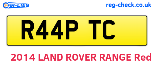 R44PTC are the vehicle registration plates.