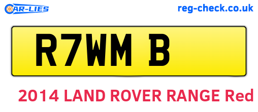 R7WMB are the vehicle registration plates.