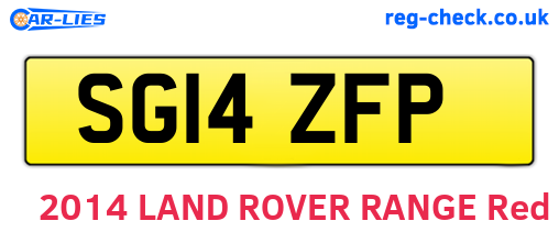 SG14ZFP are the vehicle registration plates.