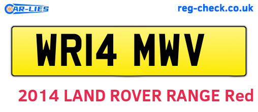 WR14MWV are the vehicle registration plates.
