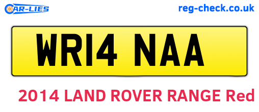 WR14NAA are the vehicle registration plates.