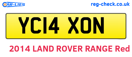 YC14XON are the vehicle registration plates.