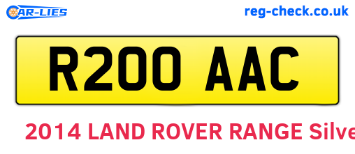 R200AAC are the vehicle registration plates.