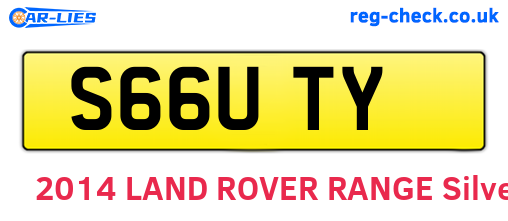 S66UTY are the vehicle registration plates.