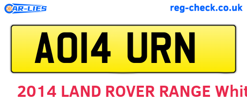 AO14URN are the vehicle registration plates.
