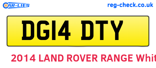 DG14DTY are the vehicle registration plates.