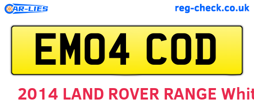EM04COD are the vehicle registration plates.