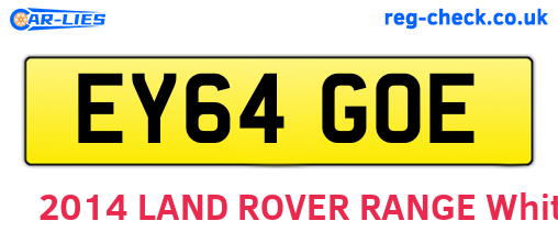 EY64GOE are the vehicle registration plates.
