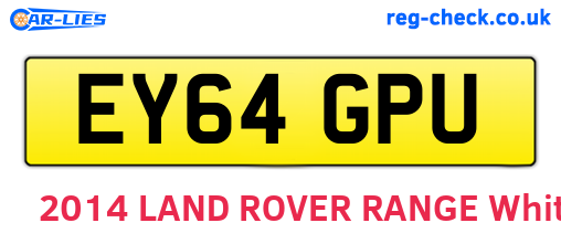 EY64GPU are the vehicle registration plates.
