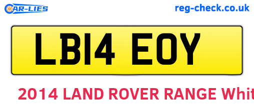LB14EOY are the vehicle registration plates.
