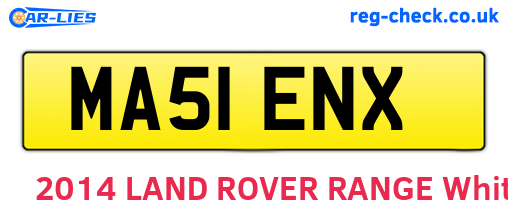 MA51ENX are the vehicle registration plates.