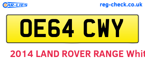 OE64CWY are the vehicle registration plates.