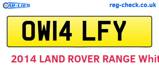 OW14LFY are the vehicle registration plates.