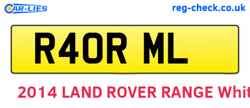 R40RML are the vehicle registration plates.