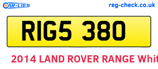 RIG5380 are the vehicle registration plates.
