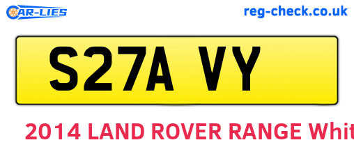 S27AVY are the vehicle registration plates.