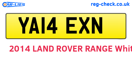 YA14EXN are the vehicle registration plates.