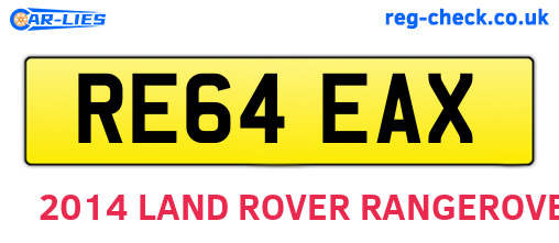 RE64EAX are the vehicle registration plates.
