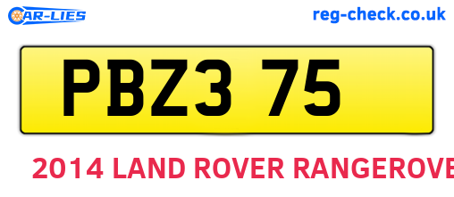 PBZ375 are the vehicle registration plates.