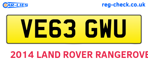 VE63GWU are the vehicle registration plates.