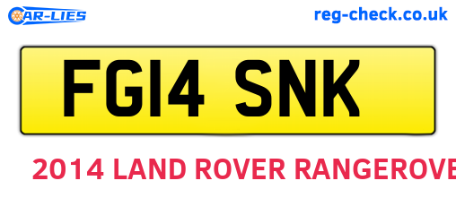 FG14SNK are the vehicle registration plates.