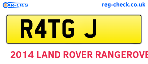 R4TGJ are the vehicle registration plates.