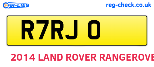 R7RJO are the vehicle registration plates.