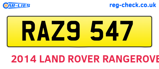 RAZ9547 are the vehicle registration plates.