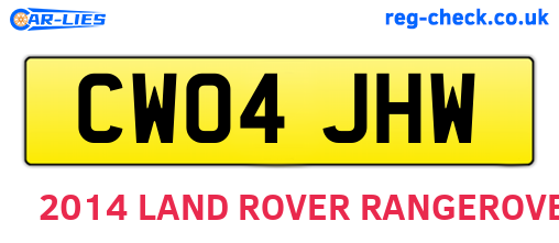 CW04JHW are the vehicle registration plates.
