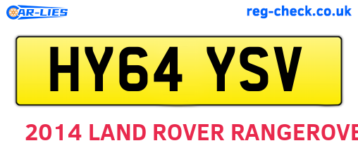 HY64YSV are the vehicle registration plates.