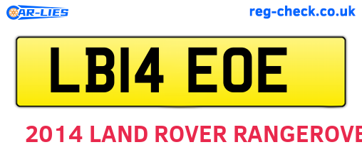 LB14EOE are the vehicle registration plates.