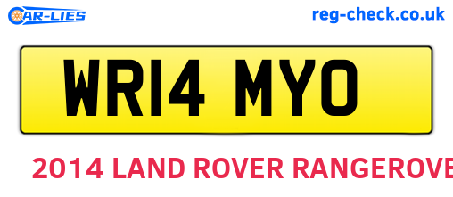 WR14MYO are the vehicle registration plates.