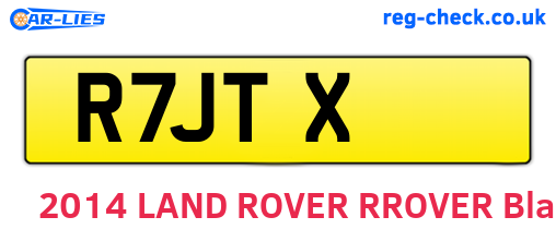 R7JTX are the vehicle registration plates.