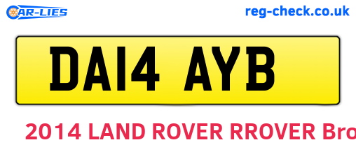 DA14AYB are the vehicle registration plates.