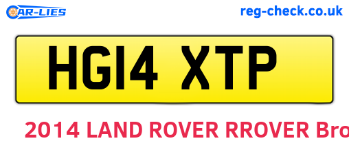 HG14XTP are the vehicle registration plates.