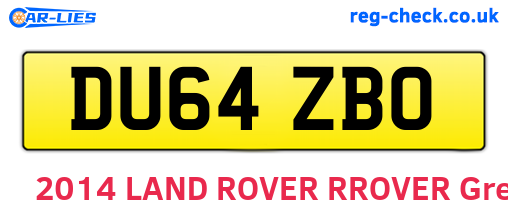 DU64ZBO are the vehicle registration plates.