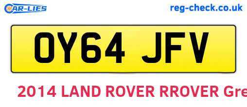 OY64JFV are the vehicle registration plates.