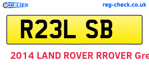 R23LSB are the vehicle registration plates.