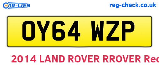 OY64WZP are the vehicle registration plates.