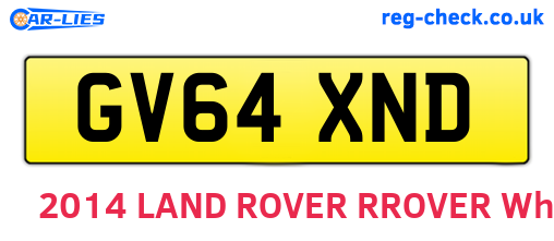GV64XND are the vehicle registration plates.