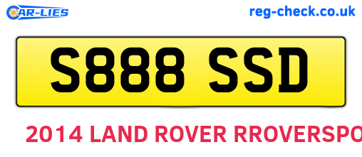 S888SSD are the vehicle registration plates.