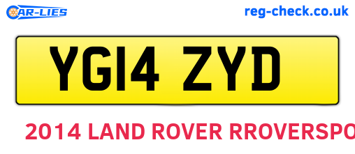 YG14ZYD are the vehicle registration plates.