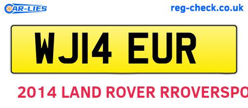 WJ14EUR are the vehicle registration plates.