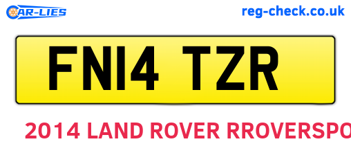 FN14TZR are the vehicle registration plates.