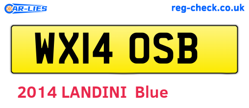 WX14OSB are the vehicle registration plates.